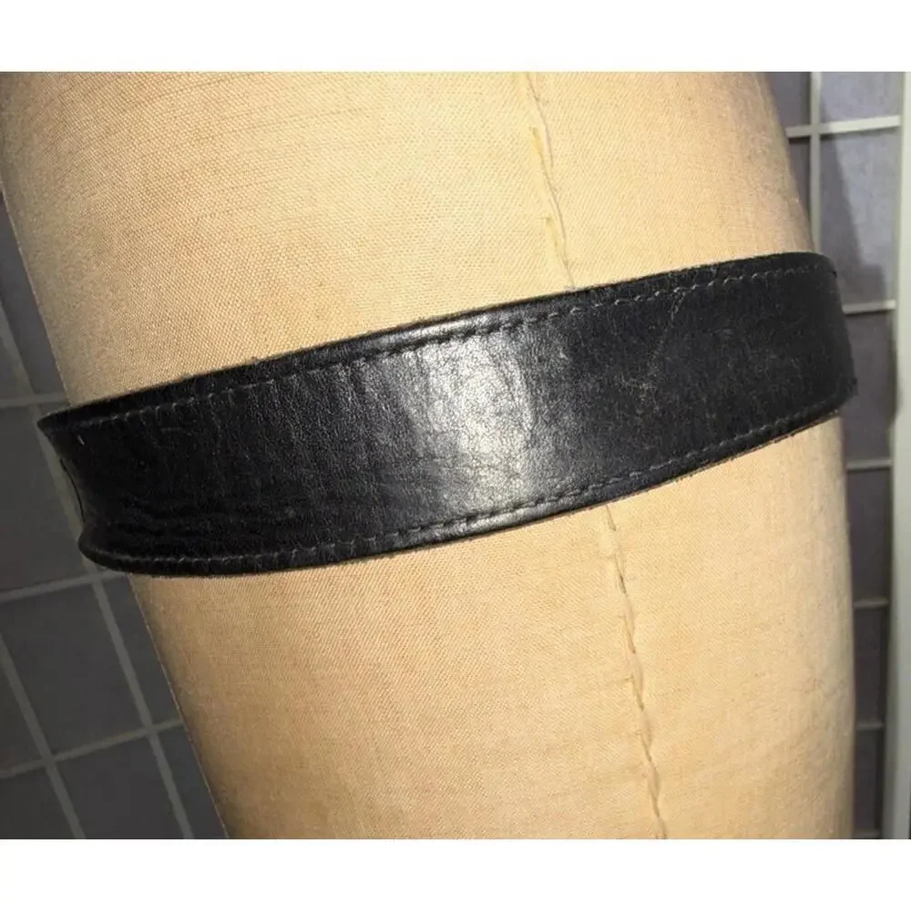 Carhartt Authentic Rancher Farmer Worn Equestrian Black Leather Workwear Belt 44